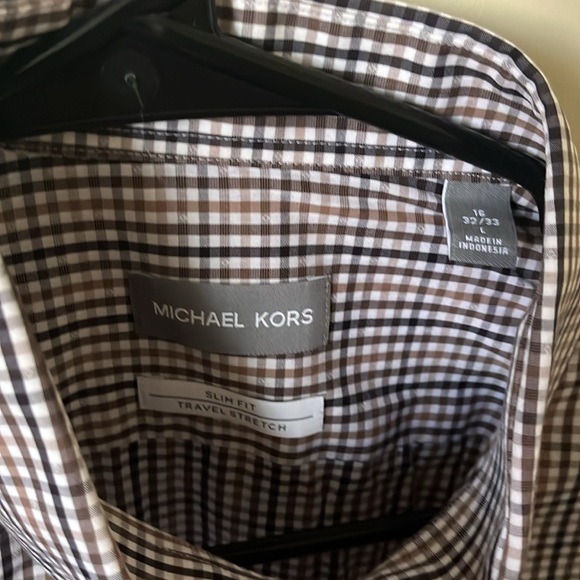 Men’s Michael Kors Slim Fit Travel Stretch Dress Shirt, 16 & 32/33, size Large - Picture 2 of 4